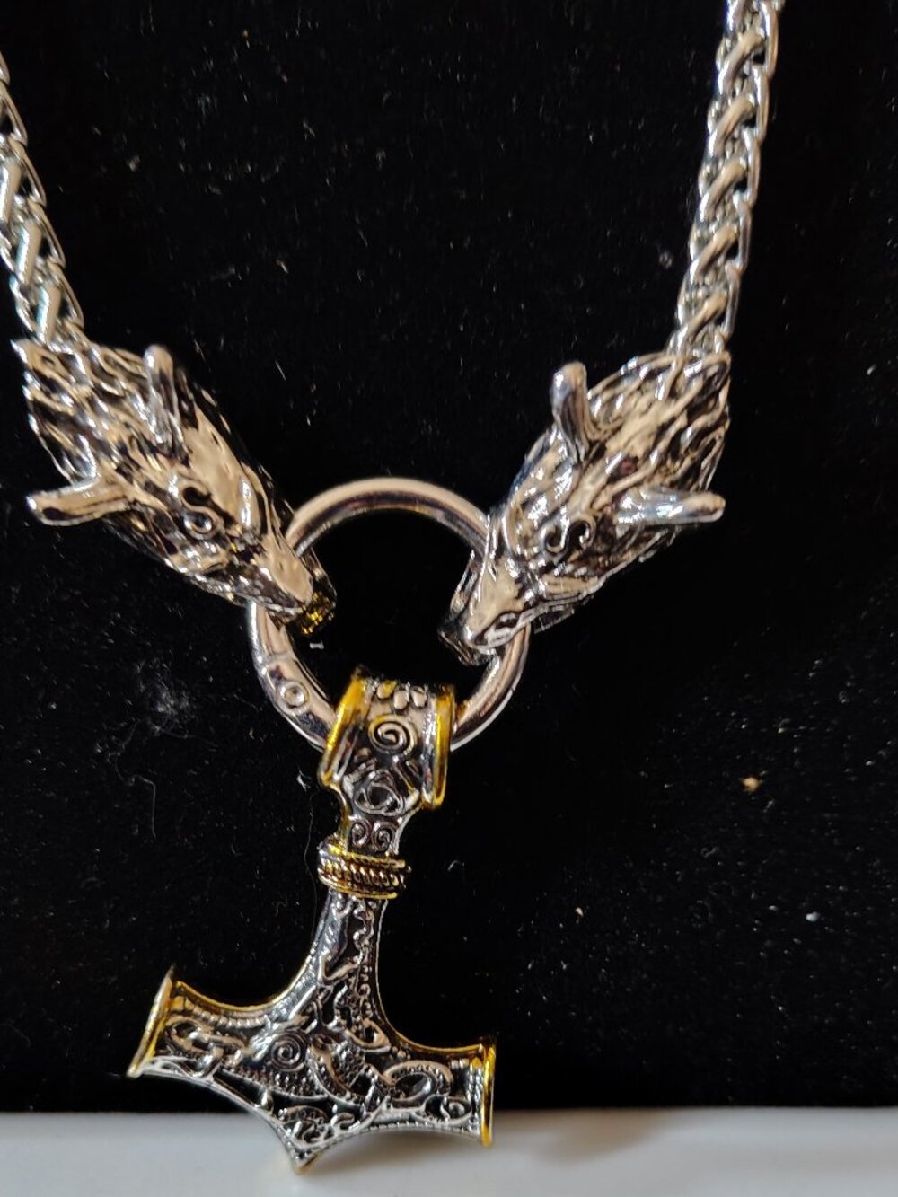 Wolf and Hammer Necklace